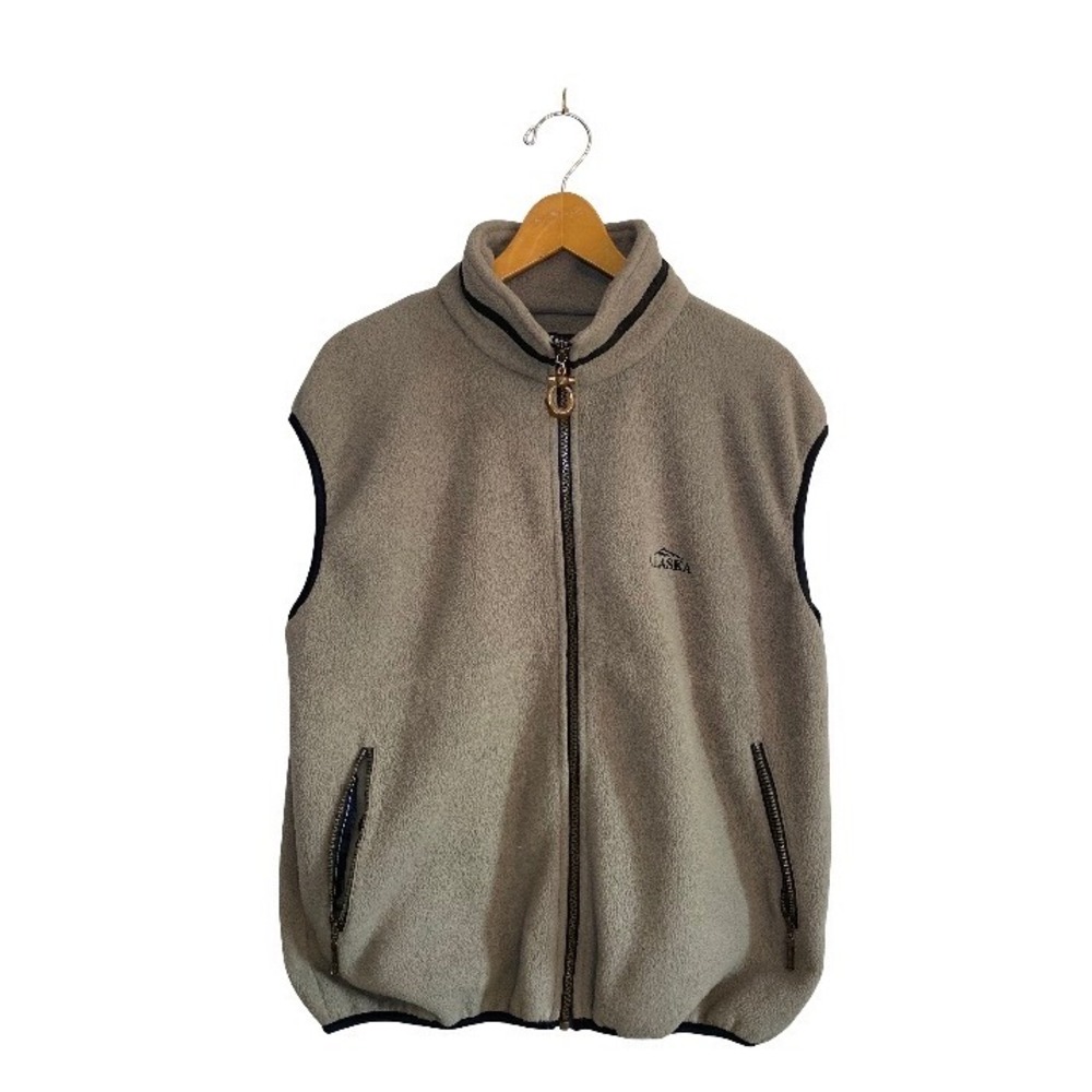 Vintage Alaska Mountain Embroidered Full Zip Fleece Vest Size S